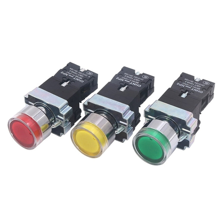 CHINT NP2-BW3563/24V 2 NO Pushbutton Switches With LED Light Silver Alloy Contact Push Button - Car Switches by CHINT | Online Shopping South Africa | PMC Jewellery | Buy Now Pay Later Mobicred