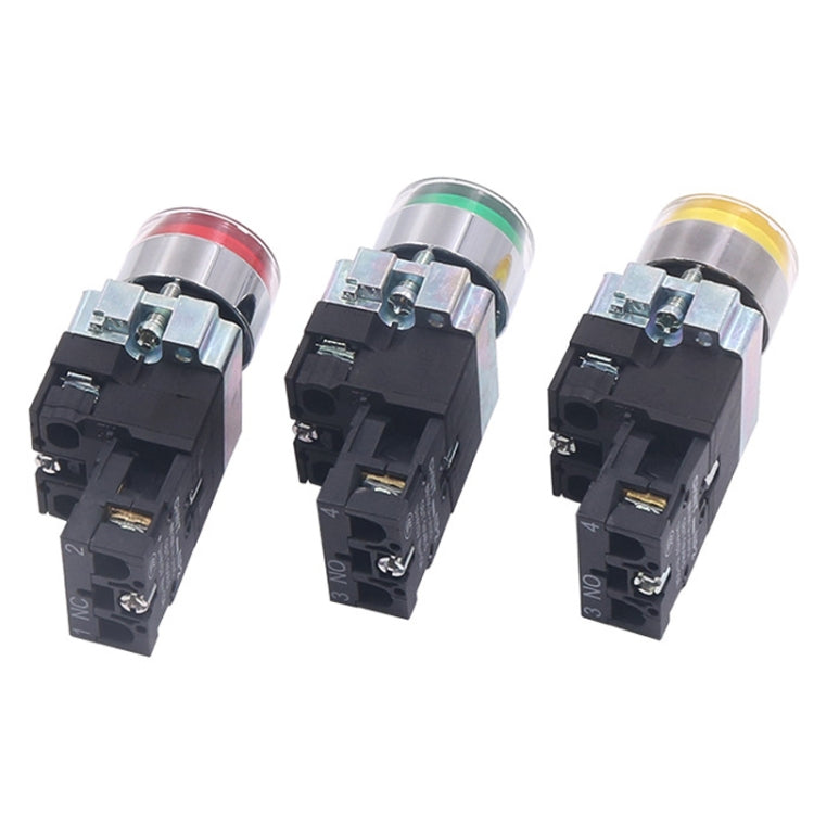 CHINT NP2-BW3463/220V 2 NO Pushbutton Switches With LED Light Silver Alloy Contact Push Button - Car Switches by CHINT | Online Shopping South Africa | PMC Jewellery | Buy Now Pay Later Mobicred