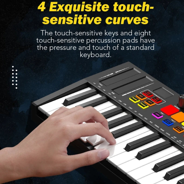 MD02 25 Key USB Keyboard And Drum Pad MIDI Controller Keyboard Piano(Black) - Keyboard Instruments Accessories by PMC Jewellery | Online Shopping South Africa | PMC Jewellery | Buy Now Pay Later Mobicred