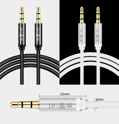 JINGHUA Audio Cable 3.5mm Male To Male AUX Audio Adapter Cable, Size: 2m(3 Knots Black) - Video & Audio Cable by JINGHUA | Online Shopping South Africa | PMC Jewellery | Buy Now Pay Later Mobicred