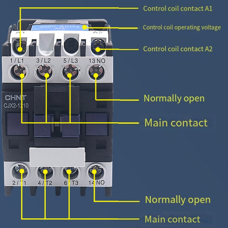 CHNT CJX2-1801 18A 220V Silver Alloy Contacts Multi-Purpose Single-Phase AC Contactor - Relays by CHNT | Online Shopping South Africa | PMC Jewellery | Buy Now Pay Later Mobicred