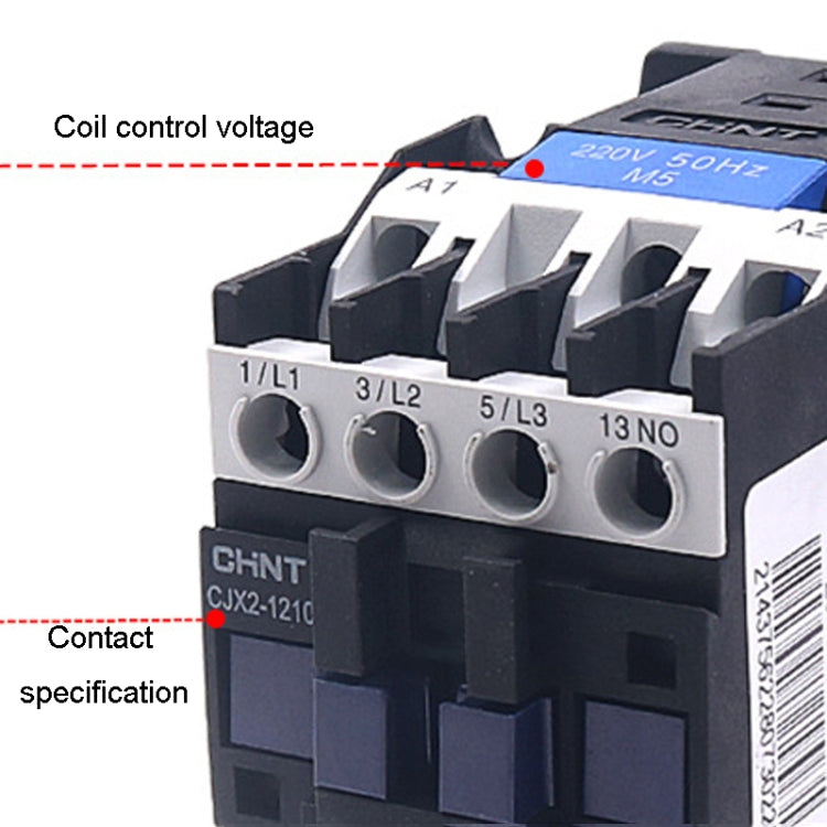 CHNT CJX2-1810 18A 220V Silver Alloy Contacts Multi-Purpose Single-Phase AC Contactor - Relays by CHNT | Online Shopping South Africa | PMC Jewellery | Buy Now Pay Later Mobicred