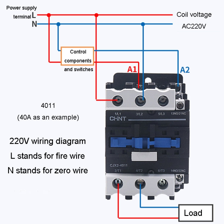 CHNT CJX2-1801 18A 220V Silver Alloy Contacts Multi-Purpose Single-Phase AC Contactor - Relays by CHNT | Online Shopping South Africa | PMC Jewellery | Buy Now Pay Later Mobicred