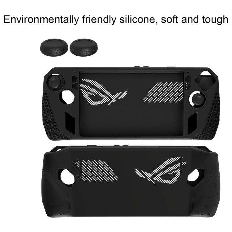 For ASUS ROG Ally Game Console Silicone Protective Cover + Button Cap Set Pocket Gaming Accessories(Black) - Accessories by PMC Jewellery | Online Shopping South Africa | PMC Jewellery