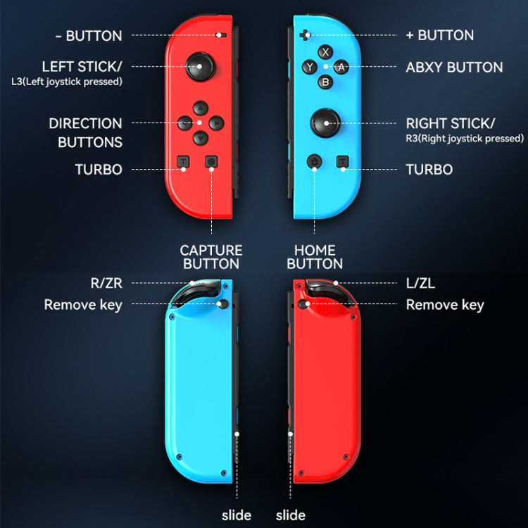 JOY-02 Gaming Left And Right Handle With RGB Lights Body Feel Bluetooth Gamepad For Switch / Switch OLED / Switch Pro / Switch Lite / Switch Joycon(Green Blue) - Gamepads by PMC Jewellery | Online Shopping South Africa | PMC Jewellery | Buy Now Pay Later Mobicred