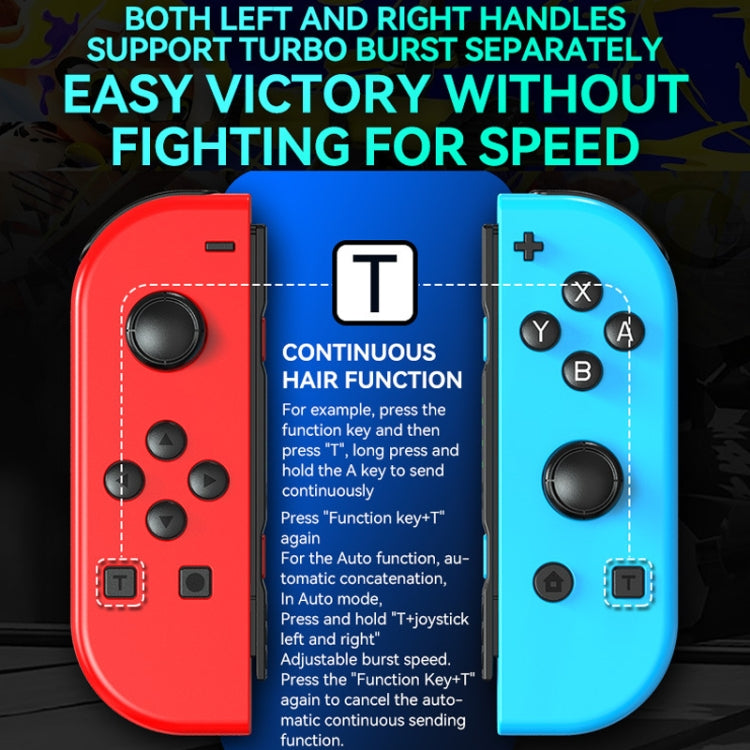 JOY-02 Gaming Left And Right Handle With RGB Lights Body Feel Bluetooth Gamepad For Switch / Switch OLED / Switch Pro / Switch Lite / Switch Joycon(Green Blue) - Gamepads by PMC Jewellery | Online Shopping South Africa | PMC Jewellery | Buy Now Pay Later Mobicred