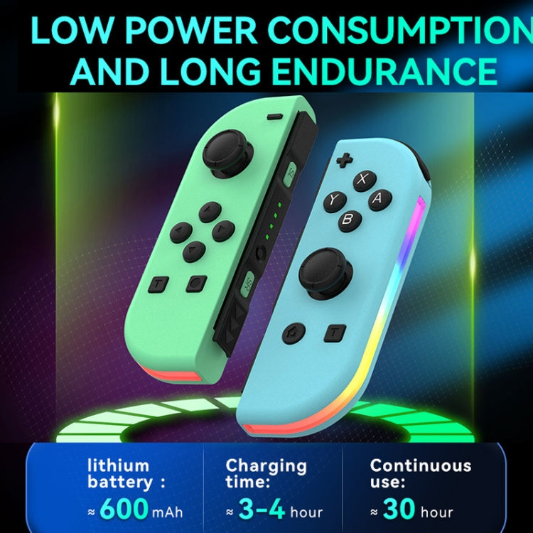 JOY-02 Gaming Left And Right Handle With RGB Lights Body Feel Bluetooth Gamepad For Switch / Switch OLED / Switch Pro / Switch Lite / Switch Joycon(White) - free shipping - PMC Jewellery - Order now!