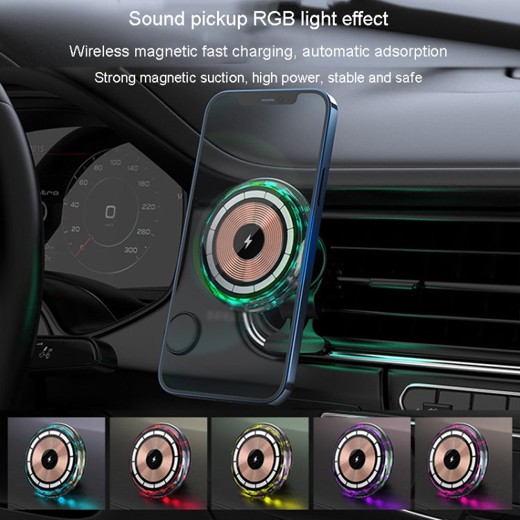 For iPhone Magsafe Magnetic Car Wireless Charger Phone Holder Light Emitting Wireless Charger, Style:  Pickup RGB Light - Wireless Charger Holders by PMC Jewellery | Online Shopping South Africa | PMC Jewellery | Buy Now Pay Later Mobicred