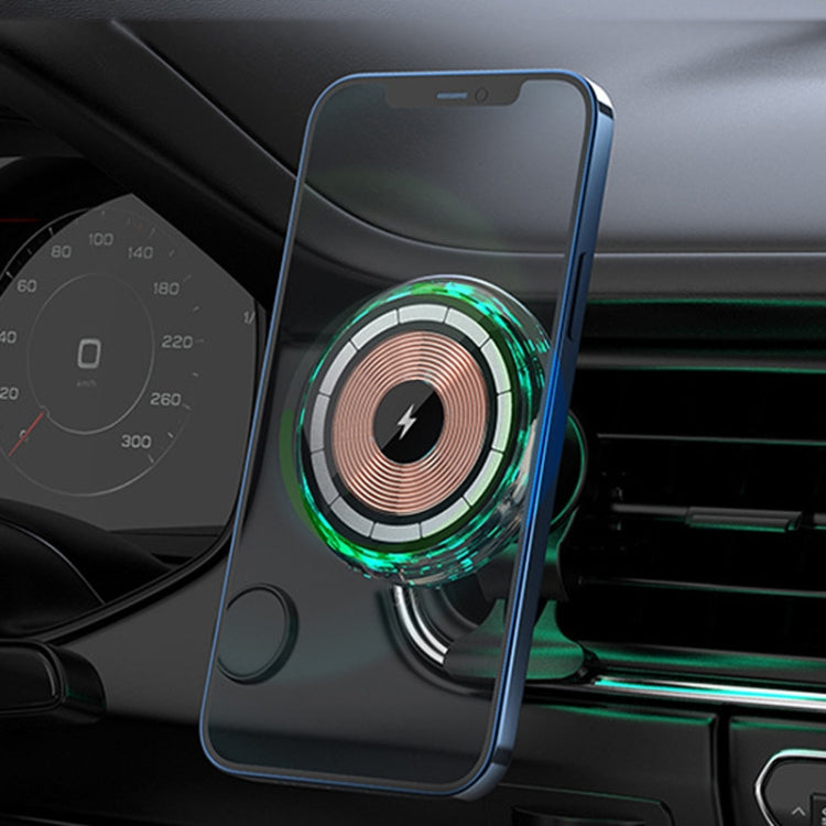 For iPhone Magsafe Magnetic Car Wireless Charger Phone Holder Light Emitting Wireless Charger, Style:  Pickup RGB Light - Wireless Charger Holders by PMC Jewellery | Online Shopping South Africa | PMC Jewellery | Buy Now Pay Later Mobicred