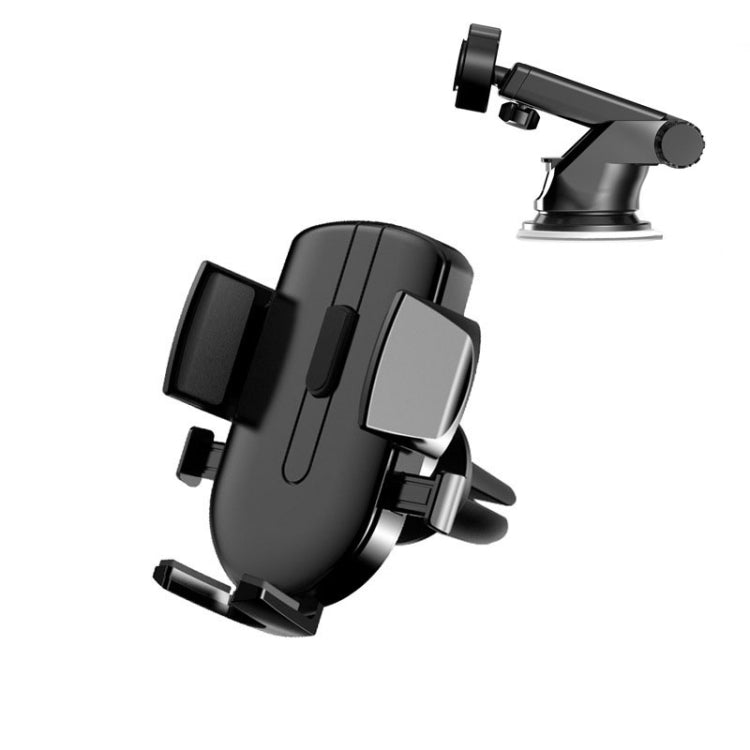 2 In 1 Car Cell Phone Telescopic Holder Universal Automobile Navigation Bracket(Black) - Car Holders by PMC TechLife | Online Shopping South Africa | PMC TechLife | Buy Now Pay Later Mobicred
