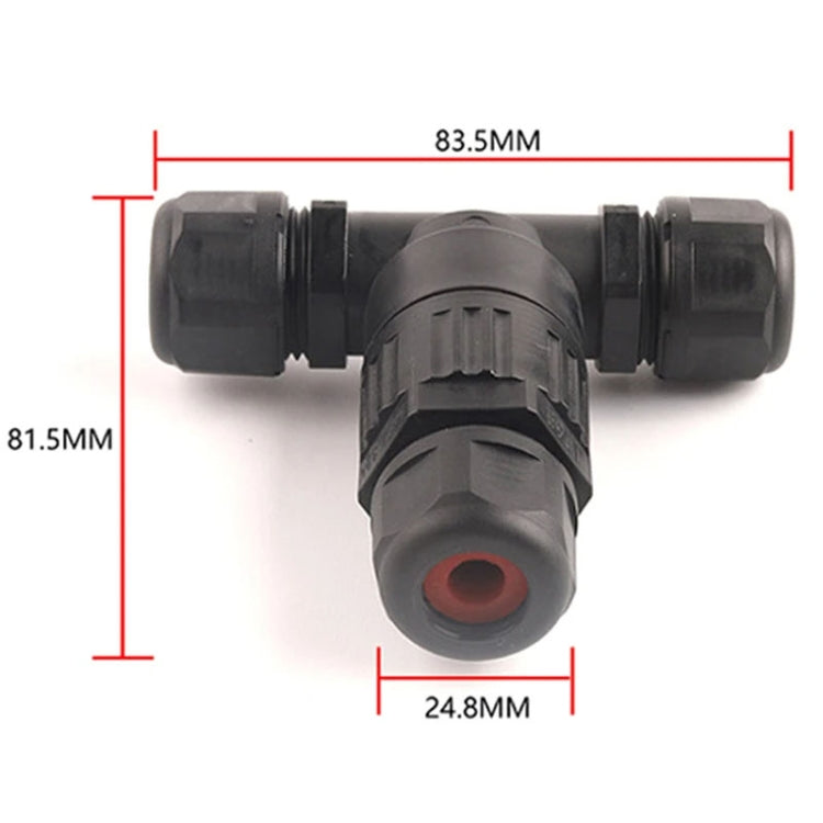 Outdoor T-Wire Terminal Block Three Pole Male And Female Docking Waterproof Connector(Black) - Connector & Plug by PMC Jewellery | Online Shopping South Africa | PMC Jewellery | Buy Now Pay Later Mobicred