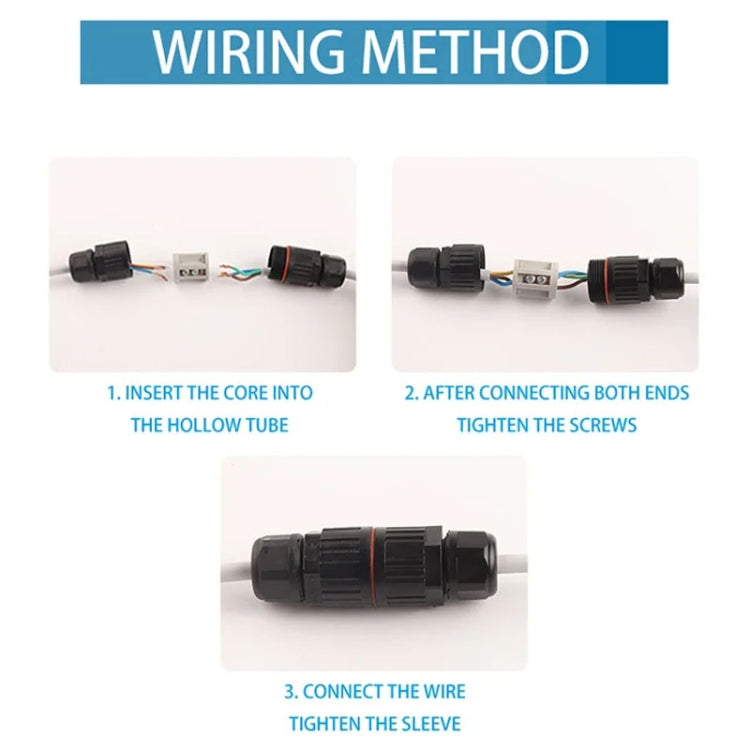 Outdoor T-Wire Terminal Block Three Pole Male And Female Docking Waterproof Connector(Black) - Connector & Plug by PMC Jewellery | Online Shopping South Africa | PMC Jewellery | Buy Now Pay Later Mobicred