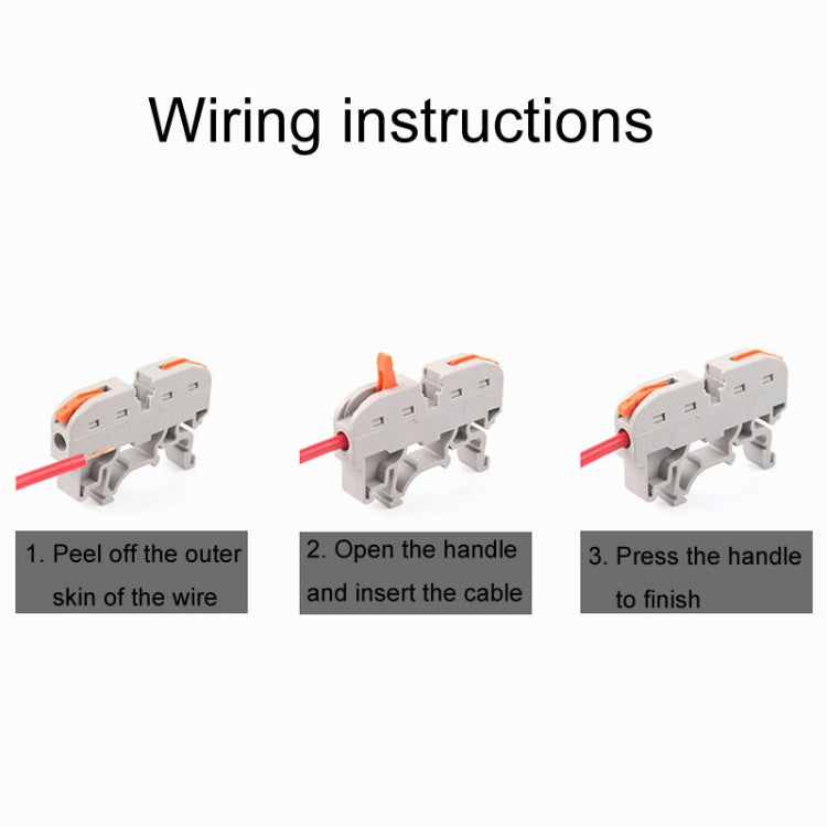 10pcs Guide Rail Type Replacement UK Quick Terminal Block 1 Input 1 Output(Gray) - Connectors & Terminals by PMc TechLife | Online Shopping South Africa | PMc TechLife | Buy Now Pay Later Mobicred