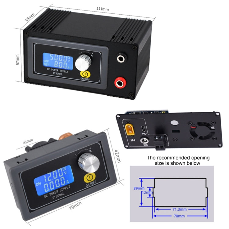 50V 8A DC Numerical Control Lithium Battery Step-Down Power Supply, Model: XY5008L With Case - Power Module by PMC TechLife | Online Shopping South Africa | PMC TechLife