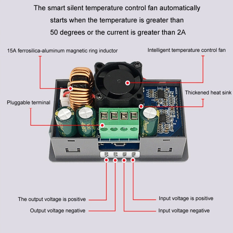 50V 8A DC Numerical Control Lithium Battery Step-Down Power Supply, Model: XY5008L With Case - Power Module by PMC TechLife | Online Shopping South Africa | PMC TechLife