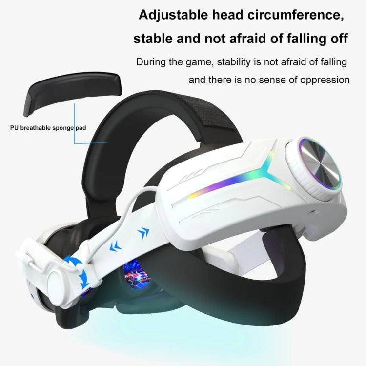 For Meta Quest 3 USB Rechargeable RGB Lighting Effect Adjustable Foldable Headset(Elite) - VR Accessories by PMC Jewellery | Online Shopping South Africa | PMC Jewellery | Buy Now Pay Later Mobicred