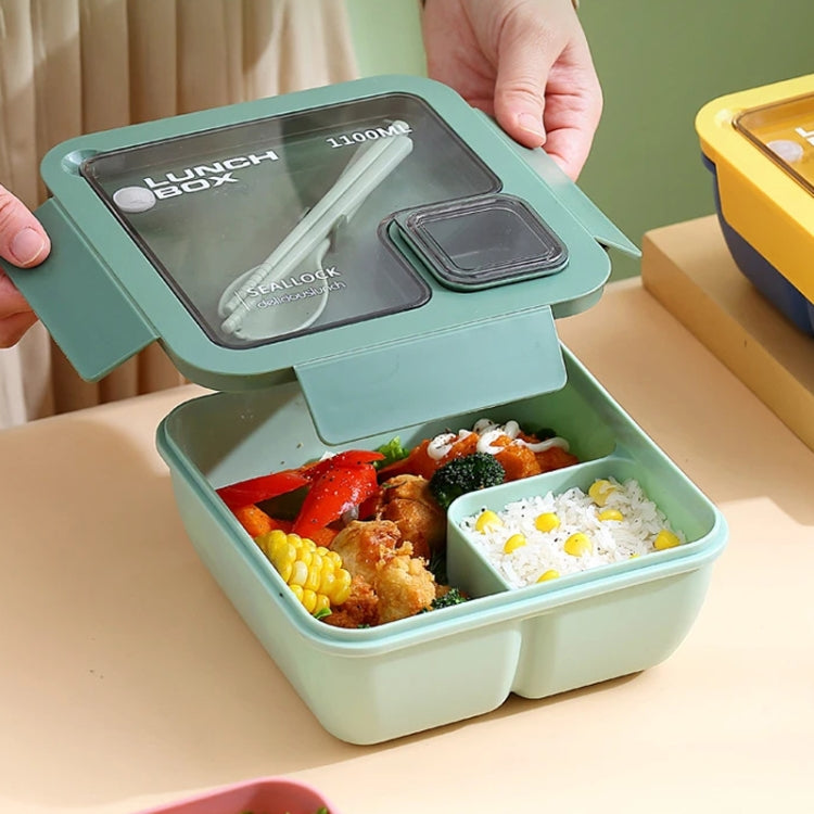 Square Microwaveable Lunch Box Hermetic Bento Box with Spoon Chopsticks(Pink) - Cutlery Sets by PMC TechLife | Online Shopping South Africa | PMC TechLife