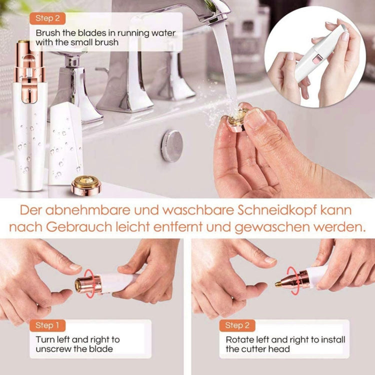 2 In 1 Electrical Eyebrow Trimmer Ladies Shaver Eyebrow Shapers, Model: USB Charging White - Hair Removal by PMC TechLife | Online Shopping South Africa | PMC TechLife | Buy Now Pay Later Mobicred