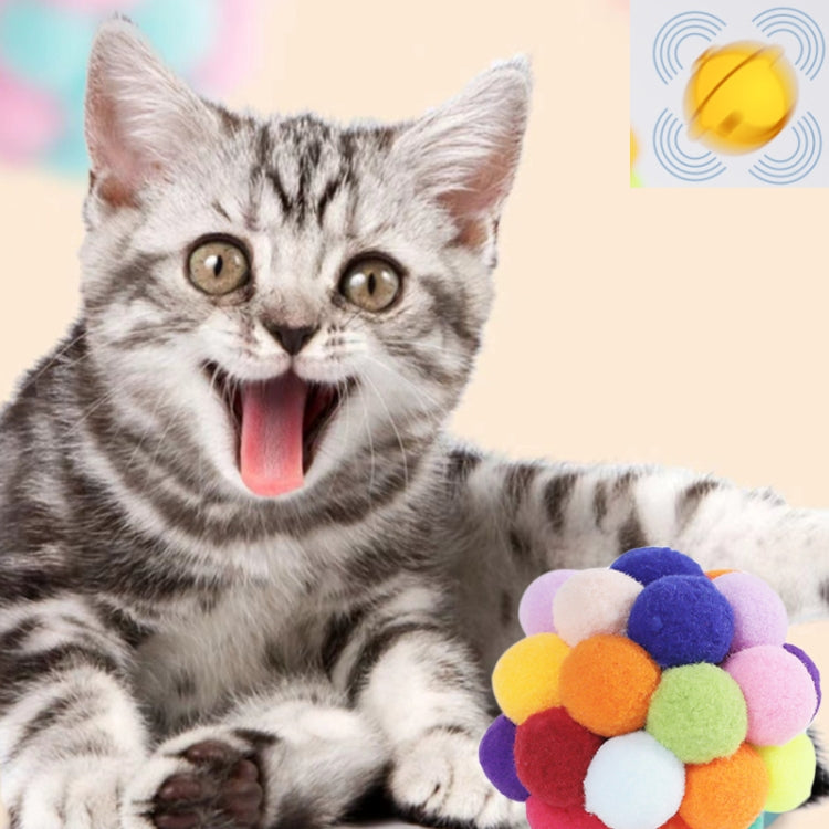 6cm Pet Toys Sound Ball Plush Self-Help Relief Bite Resistant Teething Cats And Dog Toy Balls(Colorful) - Stuffed Toys & Cottony by PMC Jewellery | Online Shopping South Africa | PMC Jewellery