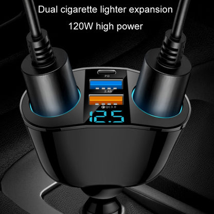 Dual USB Type-C Real-time Digital Display Cigarette Lighter Expansion Car Charger, Model: QC3.0+2.4A Dual A+C - Car Charger by PMC Jewellery | Online Shopping South Africa | PMC Jewellery | Buy Now Pay Later Mobicred