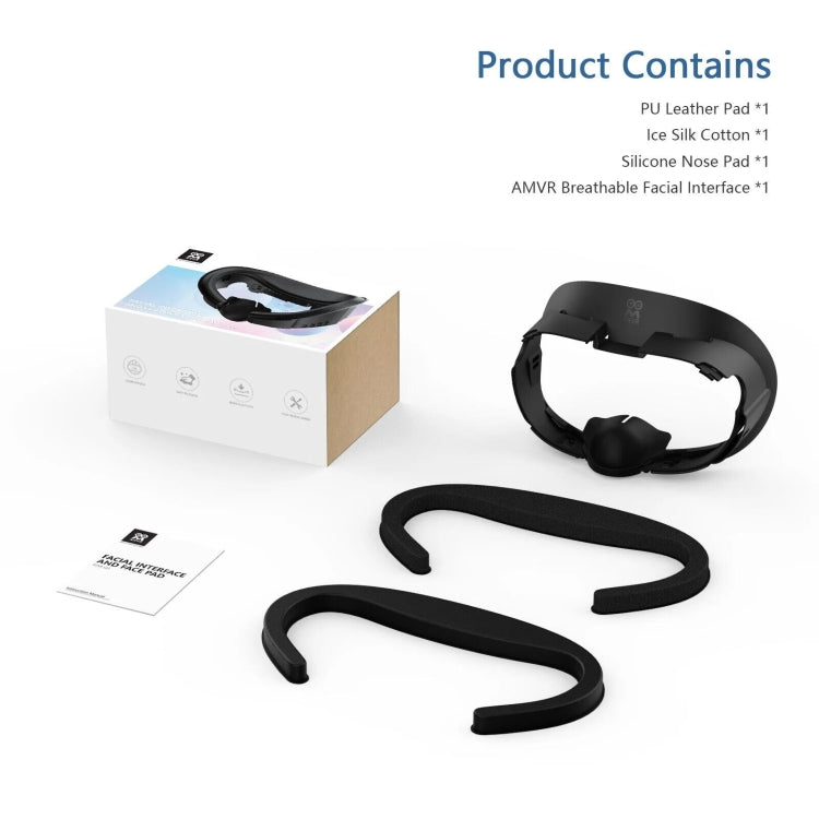 AMVR Q3FC1 For Meta Quest3 Mask Ice Silk Breathable Leather Material(Mask+1 Ice Silk) - VR Accessories by AMVR | Online Shopping South Africa | PMC Jewellery | Buy Now Pay Later Mobicred