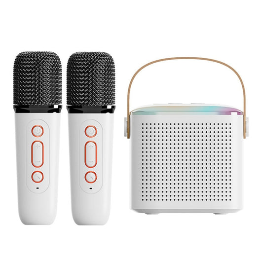 Home Portable Bluetooth Speaker Small Outdoor Karaoke Audio, Color: Y1 White(Double wheat) - Microphone by PMC Jewellery | Online Shopping South Africa | PMC Jewellery | Buy Now Pay Later Mobicred