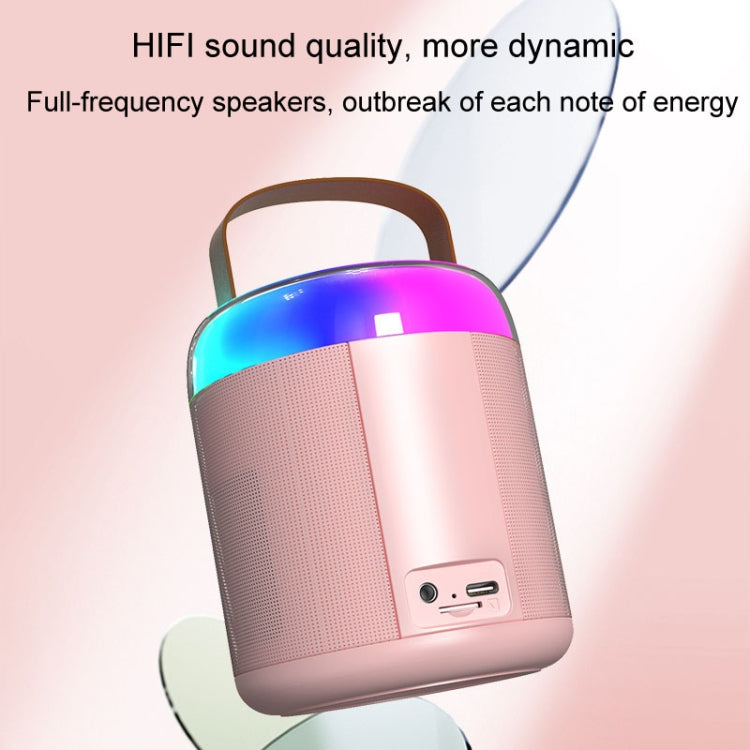Home Portable Bluetooth Speaker Small Outdoor Karaoke Audio, Color: Y2 Pink(Double wheat) - Microphone by PMC TechLife | Online Shopping South Africa | PMC TechLife | Buy Now Pay Later Mobicred