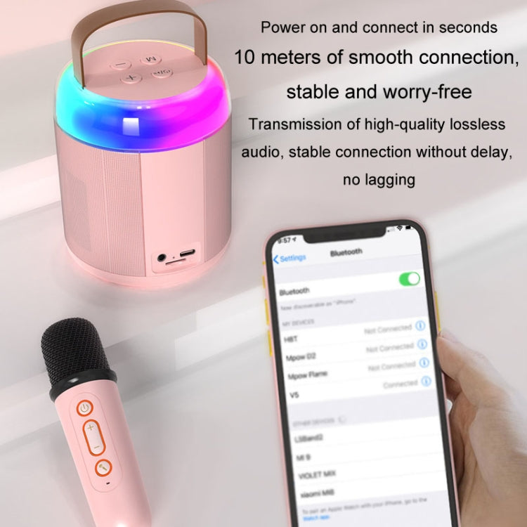 Home Portable Bluetooth Speaker Small Outdoor Karaoke Audio, Color: Y2 Pink(Monocular wheat) - Microphone by PMC Jewellery | Online Shopping South Africa | PMC Jewellery | Buy Now Pay Later Mobicred