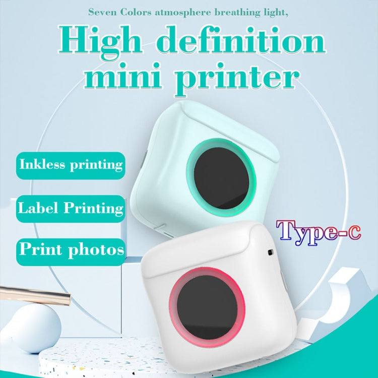 C22 Colorful Ambient Light Portable Mini Inkless Thermal Bluetooth Printer Error Question Label Printer(Blue) - Printer by PMC TechLife | Online Shopping South Africa | PMC TechLife | Buy Now Pay Later Mobicred