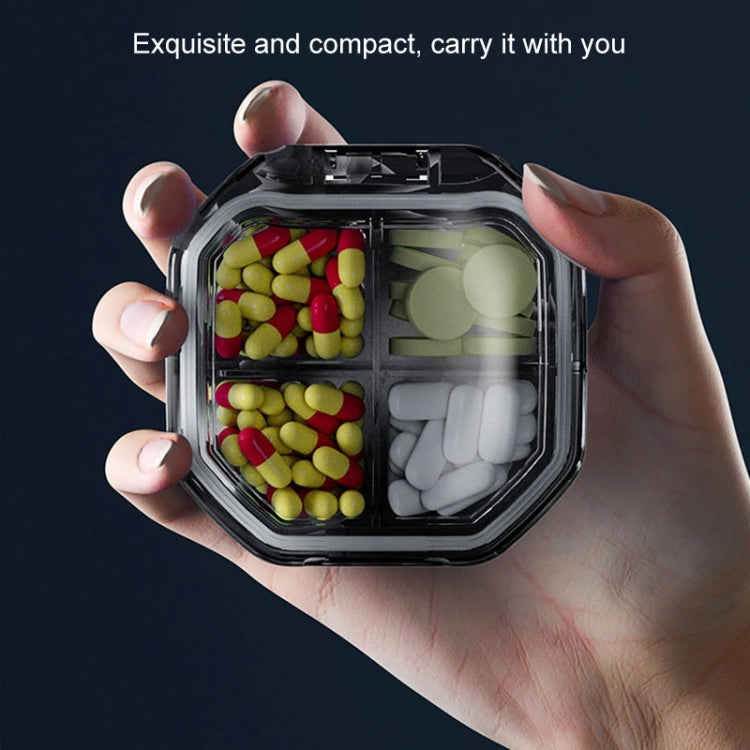 Portable Mini Compartmentalized Sealed Pill Box Weekly Morning And Evening Pill Capsule Dispensing Box, Style: 4 Grids Blue - free shipping - PMc TechLife - Order now!