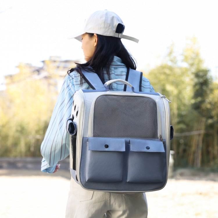 Breathable Square Cat Backpack Foldable Outdoor Portable Pet Bag(Model 4 Gray) - Pet Bags by PMC TechLife | Online Shopping South Africa | PMC TechLife | Buy Now Pay Later Mobicred