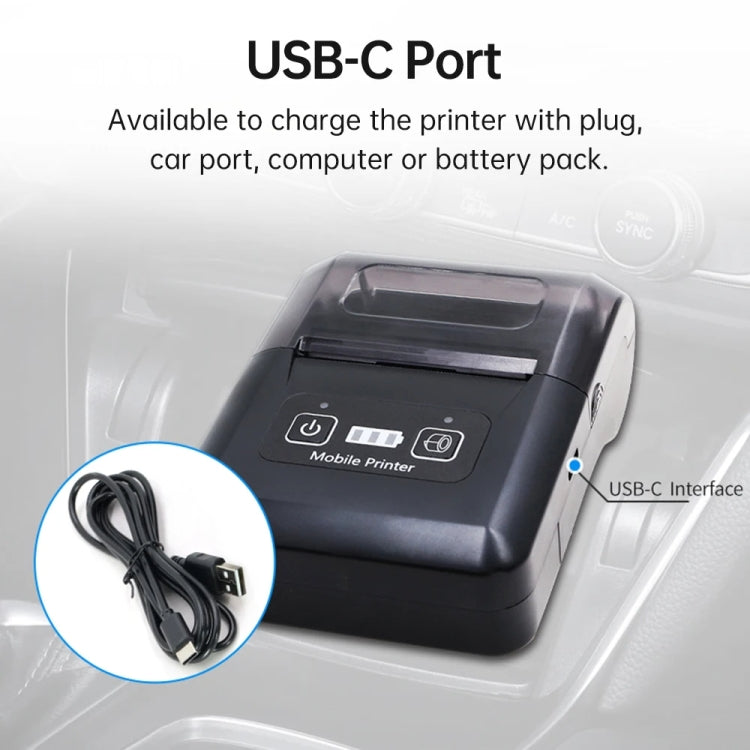 58mm Portable USB Charging Home Phone Bluetooth Thermal Printer(UK Plug) - Printer by PMC Jewellery | Online Shopping South Africa | PMC Jewellery | Buy Now Pay Later Mobicred