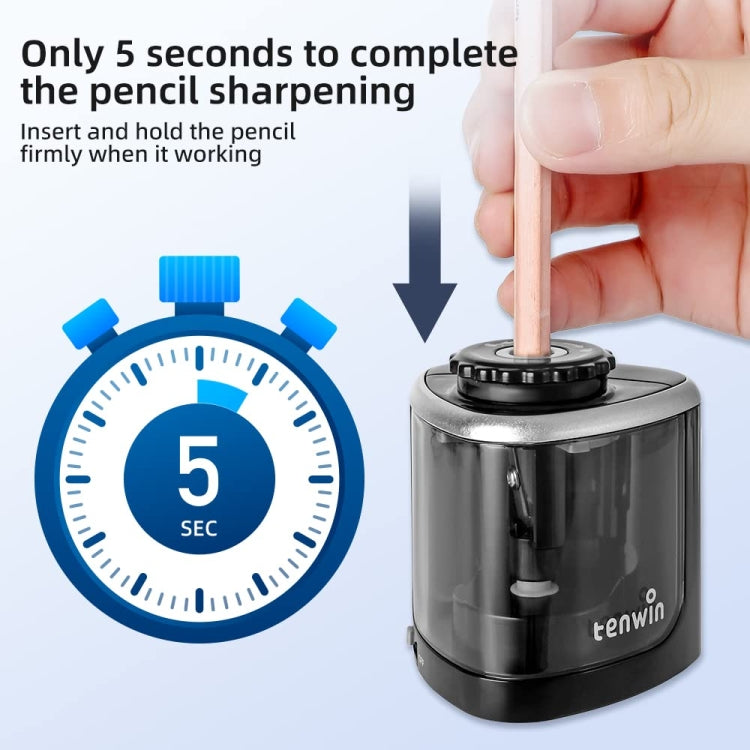 TENWIN Electrical Pencil Sharpener Student Stationery Semi-Automatic Sharpeners Battery Model(Blue) - free shipping - PMc TechLife - Order now!