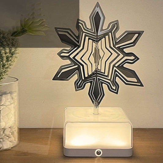 16 Colors 3D Rotating Bedside Lamp Night Light LED Rechargeable Ambient Light Decorative Ornament, Style: Snowflake - Night Lights by PMC Jewellery | Online Shopping South Africa | PMC Jewellery | Buy Now Pay Later Mobicred