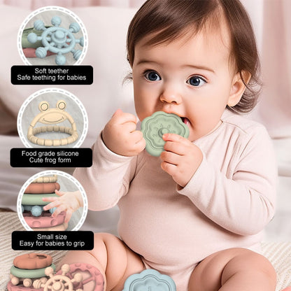 6 In 1 Toddler Baby Stackable Grip Anti-Eating Teether Stacking Kids Toys - Early Education Toys by PMC Jewellery | Online Shopping South Africa | PMC Jewellery | Buy Now Pay Later Mobicred