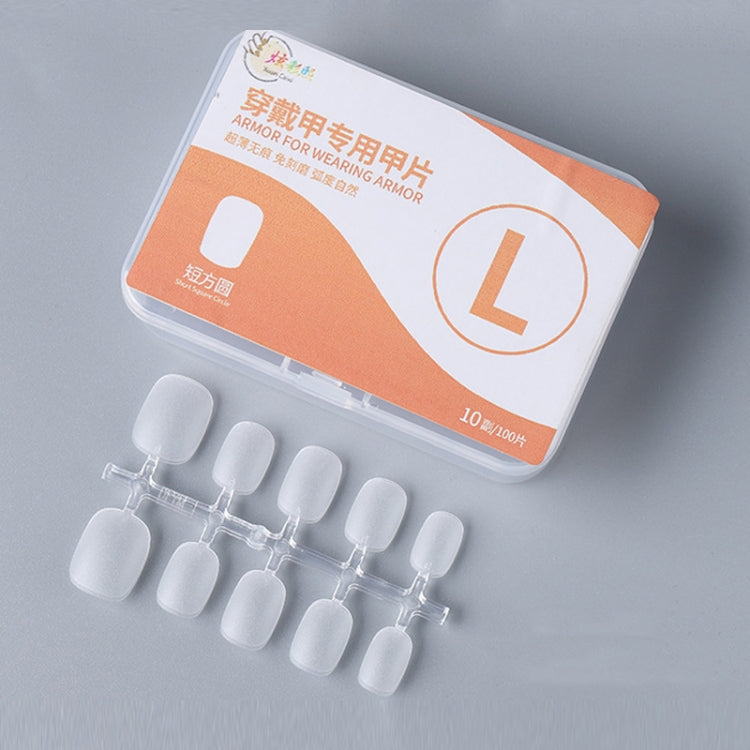 10pairs Of 100pcs/Box Frosted False Nails Artificial Tip, Shape: Short Square Circle L - free shipping - PMC Jewellery - Order now!