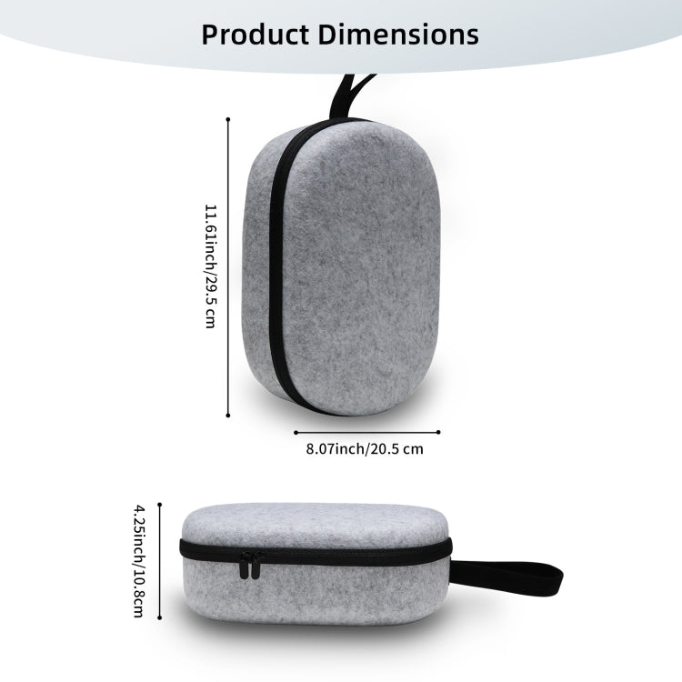 JYS-APP001 For Apple Vision Pro Headset Storage Bag VR Glasses Anti-Scrape Portable Bag, Color: Gray Felt - VR Accessories by JYS | Online Shopping South Africa | PMC Jewellery | Buy Now Pay Later Mobicred