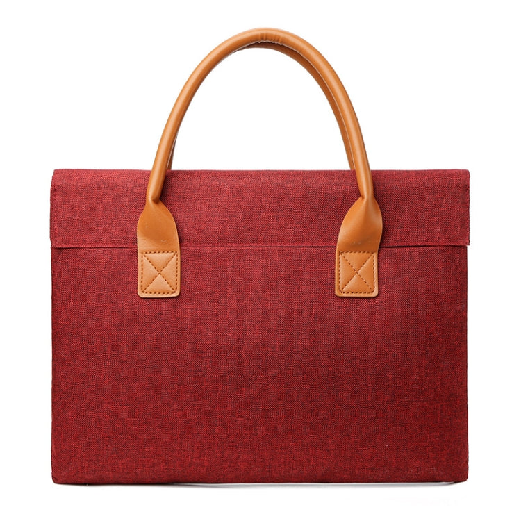 14 Inch Oxford Cloth Lightweight Portable Laptop Bag With PU Handle(Red) - free shipping - PMC Jewellery - Order now!