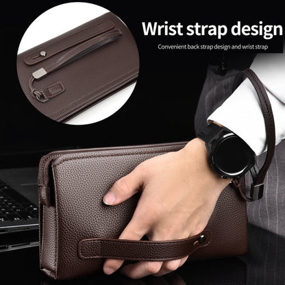 WEIXIER W125 Men Clutch Bag Password Zipper Business Phone Case(Brown) - Wallets by WEIXIER | Online Shopping South Africa | PMC Jewellery | Buy Now Pay Later Mobicred