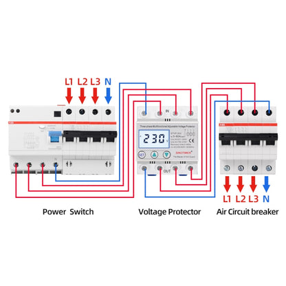 SINOTIMER STVP-932 80A 3-phase 380V LCD Self-resetting Adjustable Surge Voltage Protector - Other Tester Tool by SINOTIMER | Online Shopping South Africa | PMC Jewellery | Buy Now Pay Later Mobicred