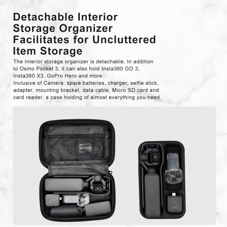 For DJI Osmo Pocket 3 aMagisn Small Organizer Bag Sports Camera Protective Accessories(Deep Gray) - Case & Bags by aMagisn | Online Shopping South Africa | PMC Jewellery | Buy Now Pay Later Mobicred