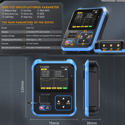 FNIRSI 3 In 1 Handheld Digital Oscilloscope LCR Transistor Tester, Specification: Standard - Digital Multimeter by FNIRSI | Online Shopping South Africa | PMC Jewellery | Buy Now Pay Later Mobicred