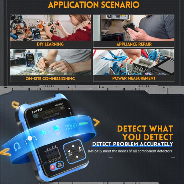 FNIRSI 3 In 1 Handheld Digital Oscilloscope LCR Transistor Tester, Specification: Standard - Digital Multimeter by FNIRSI | Online Shopping South Africa | PMC Jewellery | Buy Now Pay Later Mobicred