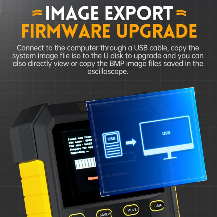 FNIRSI 2 In 1 Small Handheld Fluorescence Digital Dual-Channel Oscilloscope, US Plug(Yellow) - Other Tester Tool by FNIRSI | Online Shopping South Africa | PMC Jewellery | Buy Now Pay Later Mobicred