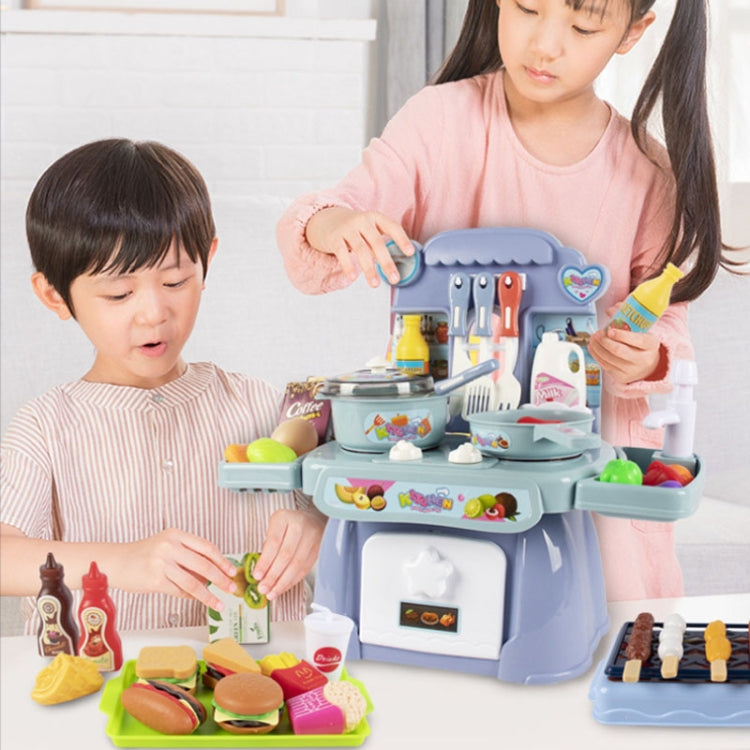 24 In 1 Childre Mini Kitchen Toys Girls Simulation Play House Cooking Kitchen Set, Model: With 14pcs Barbecue Pink - Pretend Play Toys by PMC Jewellery | Online Shopping South Africa | PMC Jewellery | Buy Now Pay Later Mobicred