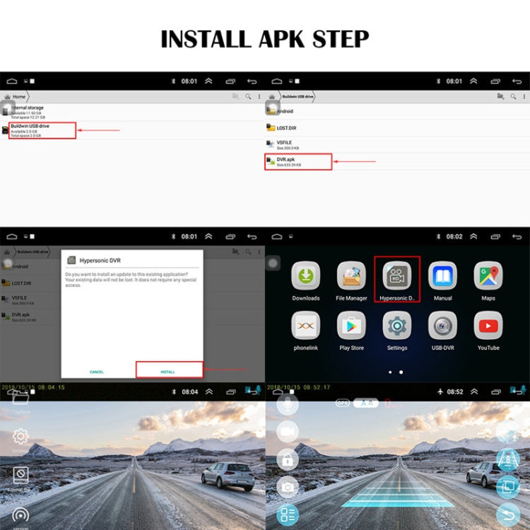720P High Definition Android Navigation Car Recorder USB Connection ADAS Driving Alert System Logger, Version: Official Standard - Car DVRs by PMC TechLife | Online Shopping South Africa | PMC TechLife