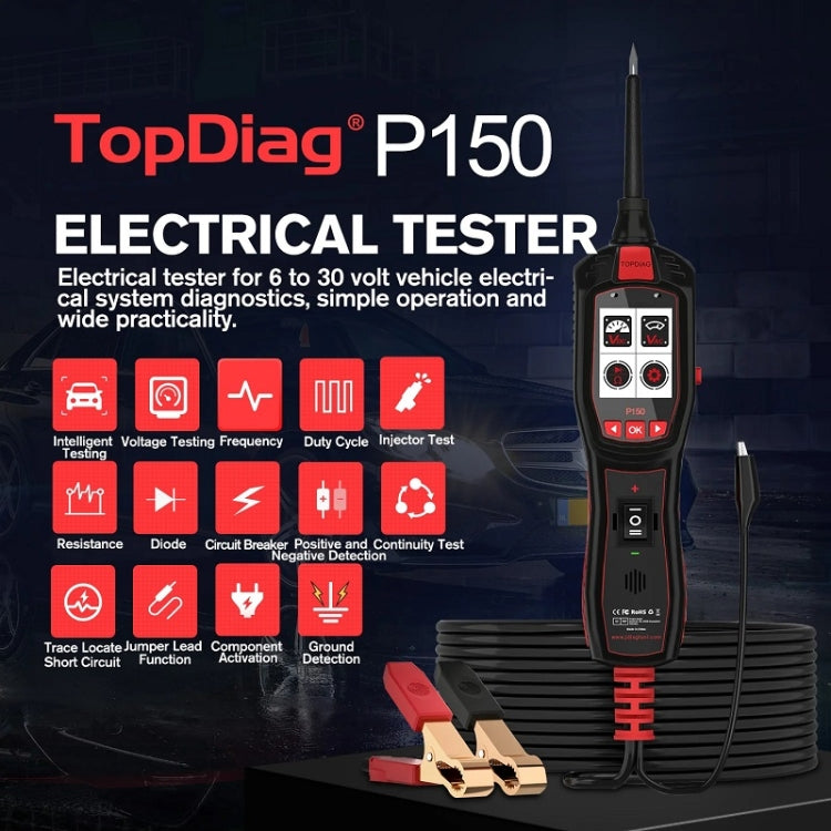 JDiag 6-30V Electrical Detector Fuel Injector Signal Detection Vehicle System Diagnosis(P150) - free shipping - PMC TechLife - Order now!