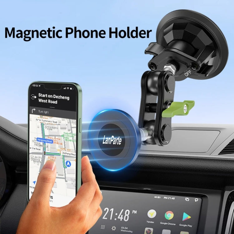 Lanparte Magnetic Car Phone Holder Adjustable Suction Cup Navigation Stand RBA-M01NLB - Car Holders by Lanparte | Online Shopping South Africa | PMC Jewellery | Buy Now Pay Later Mobicred