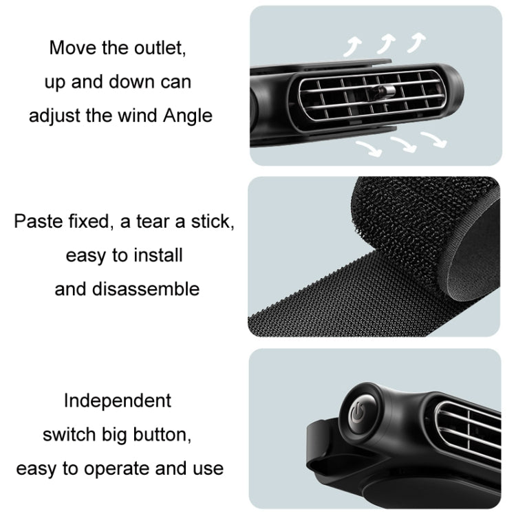 Car Turbine High Wind USB Plug-in Seat Back Fan(CF03 Black) - Heating & Fans by PMC Jewellery | Online Shopping South Africa | PMC Jewellery | Buy Now Pay Later Mobicred