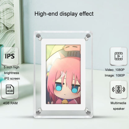 5 Inch HD Digital Photo Frame Crystal Advertising Player 1080P Motion Video Picture Display Player(EU Plug) - 1.5-7.0 inch by PMC Jewellery | Online Shopping South Africa | PMC Jewellery | Buy Now Pay Later Mobicred